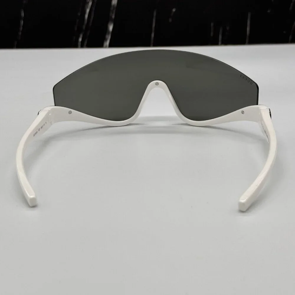 NEW GG1650S 007 UNISEX SHIELD SUNGLASSES, GRAY WHITE MASK EYEWEAR GUCCI